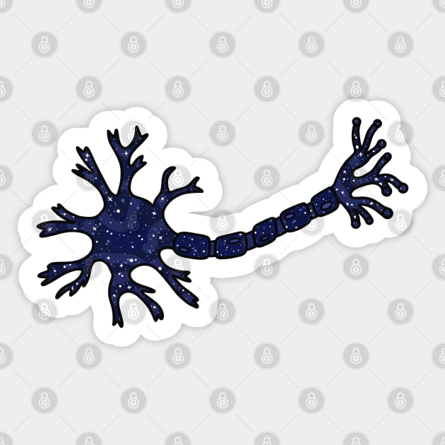 Universe Neuron Nerve Cell Sticker by Sofia Sava